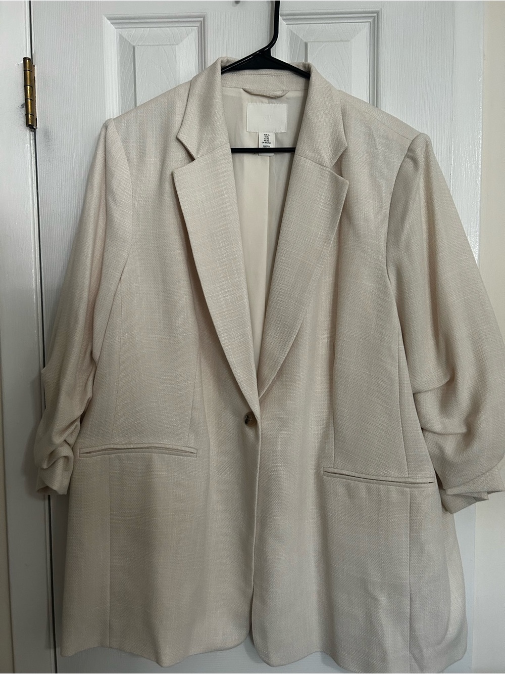 H&M Neutral Cream Single-Button Blazer
